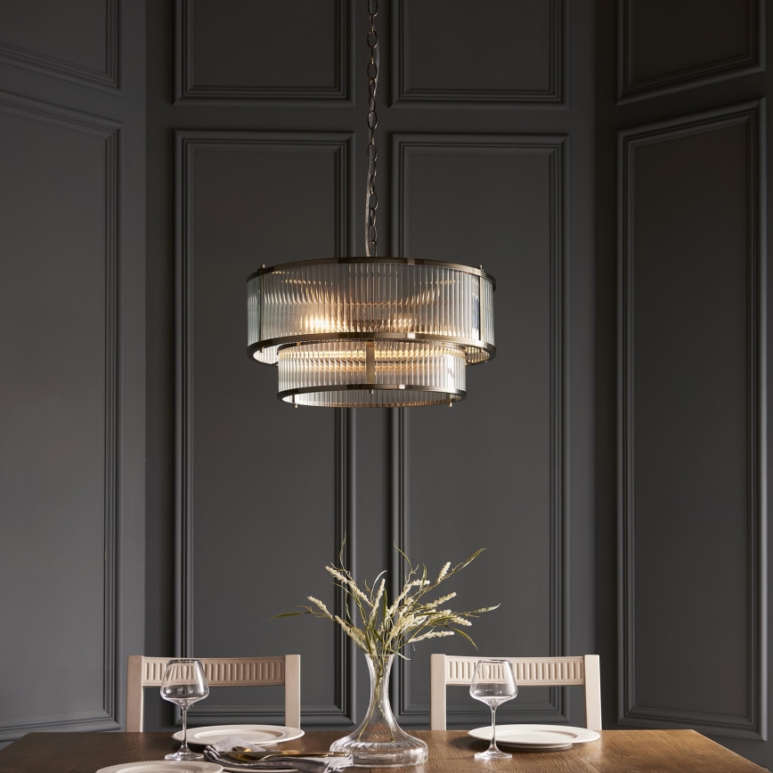 Endon 110944 - RIDGETON piekaramā lustra uz ķēdes 5xE14/6W/230V misiņš
