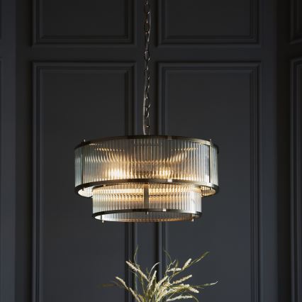 Endon 110944 - RIDGETON piekaramā lustra uz ķēdes 5xE14/6W/230V misiņš