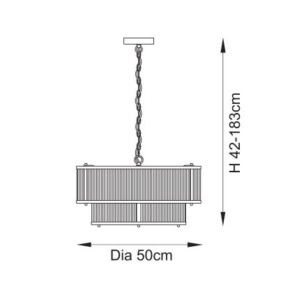 Endon 110944 - RIDGETON piekaramā lustra uz ķēdes 5xE14/6W/230V misiņš