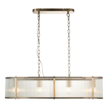 Endon 110945 - Lustra ar ķēdi RIDGETON 4xE14/6W/230V misiņš/caurspīdīga