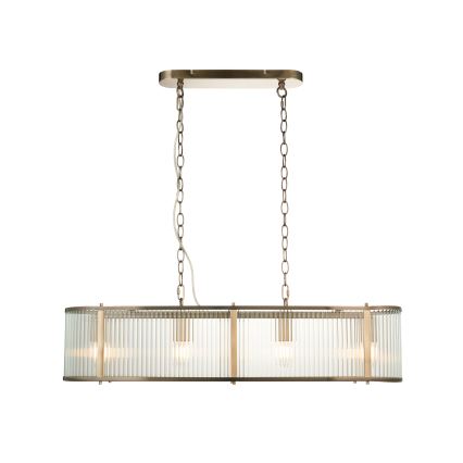 Endon 110945 - Lustra ar ķēdi RIDGETON 4xE14/6W/230V misiņš/caurspīdīga