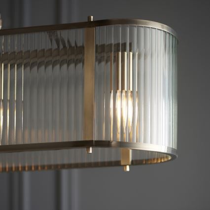 Endon 110945 - Lustra ar ķēdi RIDGETON 4xE14/6W/230V misiņš/caurspīdīga