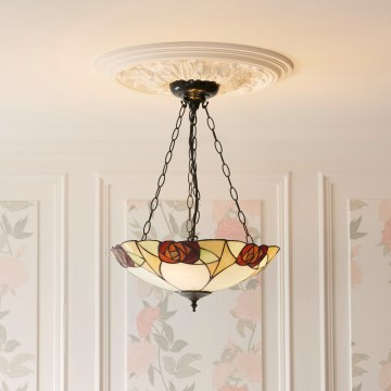 Endon 111879 - piekārama Tiffany stila lustra INGRAM, 3x E27/10W/230V, Ø 45 cm
