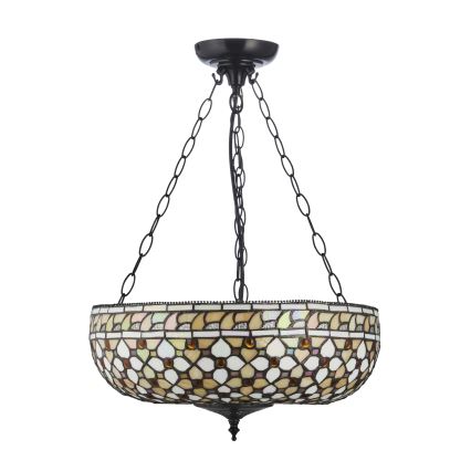 Endon 111882 - Pakaramā lustra uz ķēdes Tiffany MILLE FEUX 3xE27/10W/230V Ø 45 cm