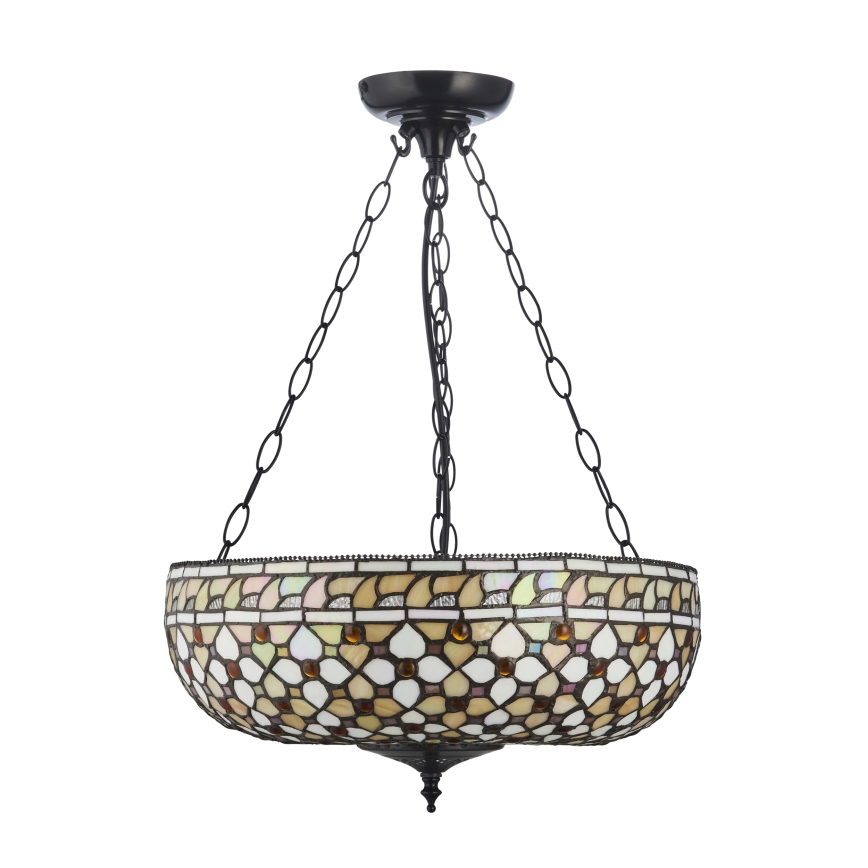 Endon 111882 - Pakaramā lustra uz ķēdes Tiffany MILLE FEUX 3xE27/10W/230V Ø 45 cm