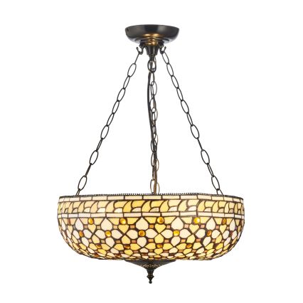 Endon 111882 - Pakaramā lustra uz ķēdes Tiffany MILLE FEUX 3xE27/10W/230V Ø 45 cm