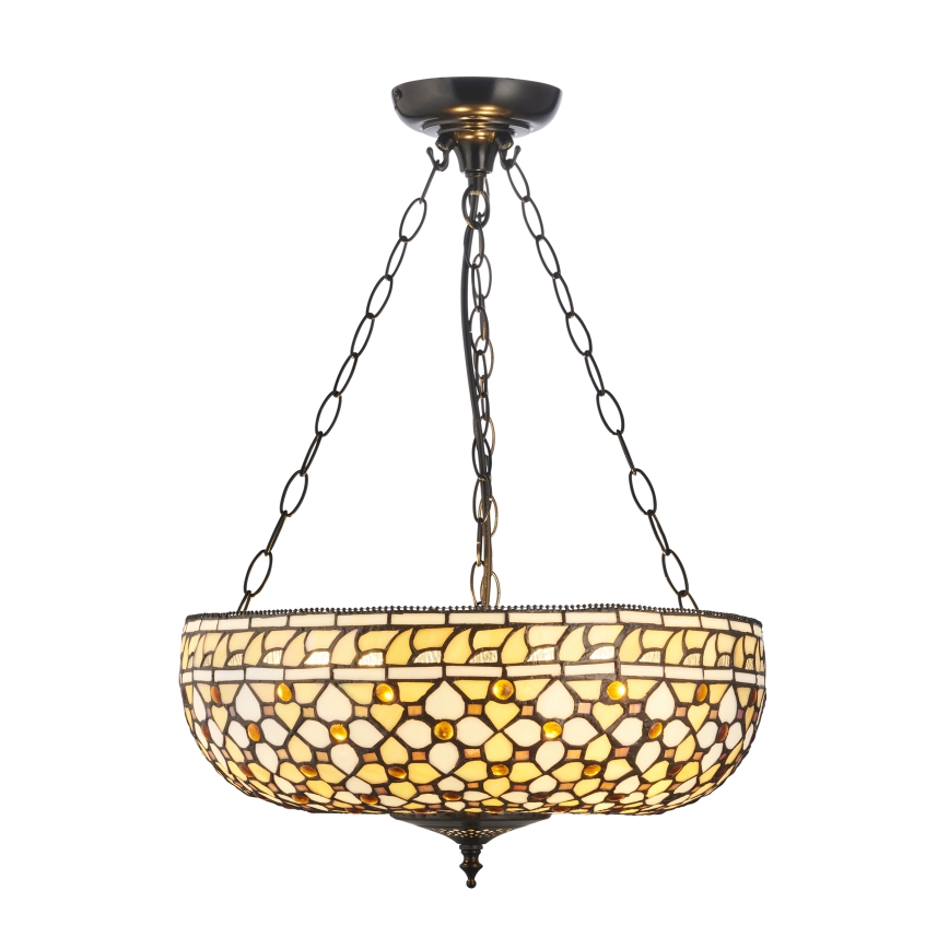 Endon 111882 - Pakaramā lustra uz ķēdes Tiffany MILLE FEUX 3xE27/10W/230V Ø 45 cm