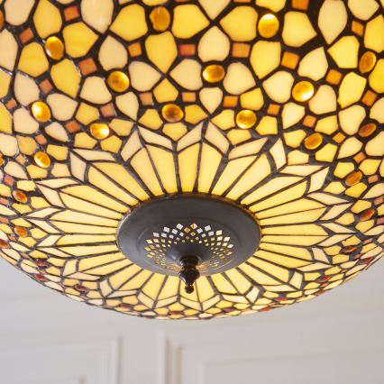 Endon 111882 - Pakaramā lustra uz ķēdes Tiffany MILLE FEUX 3xE27/10W/230V Ø 45 cm