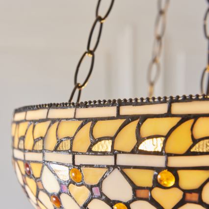 Endon 111882 - Pakaramā lustra uz ķēdes Tiffany MILLE FEUX 3xE27/10W/230V Ø 45 cm