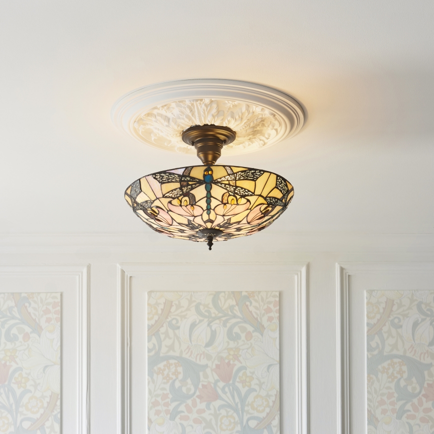 Endon 111892 - Piestiprināma lustra Tiffany ASHTON 3xE27/10W/230V Ø 45 cm
