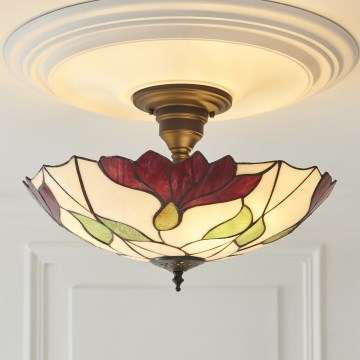 Endon 111896 - Pievirzīta Tiffany BOTANICA griestu lustra 3xE27/10W/230V Ø 45 cm