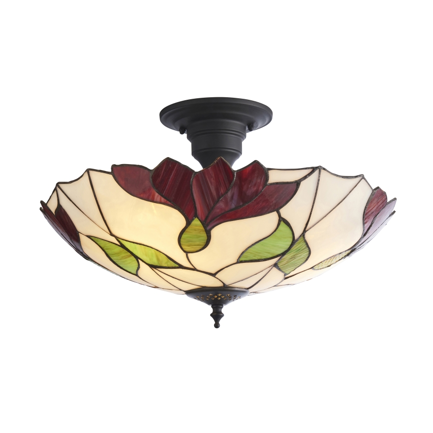 Endon 111896 - Pievirzīta Tiffany BOTANICA griestu lustra 3xE27/10W/230V Ø 45 cm