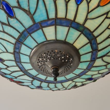 Endon 111897 - Piestiprināma griestu lampa Tiffany DRAGONFLY 3xE27/10W/230V Ø 41 cm