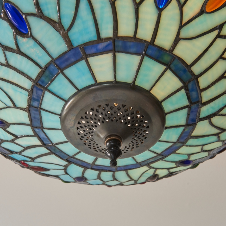 Endon 111897 - Piestiprināma griestu lampa Tiffany DRAGONFLY 3xE27/10W/230V Ø 41 cm