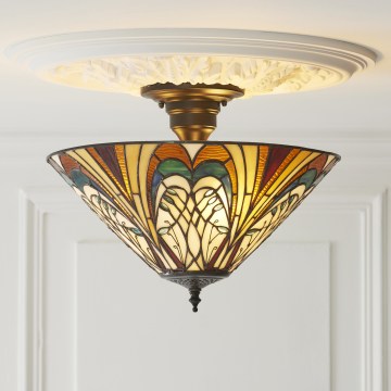 Endon 111905 - Tiffany stila virsmas griestu lampa HECTOR 3xE27/10W/230V Ø 40 cm