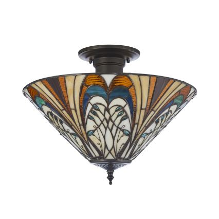 Endon 111905 - Tiffany stila virsmas griestu lampa HECTOR 3xE27/10W/230V Ø 40 cm
