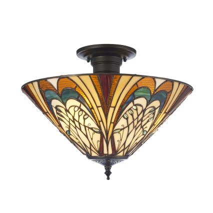 Endon 111905 - Tiffany stila virsmas griestu lampa HECTOR 3xE27/10W/230V Ø 40 cm