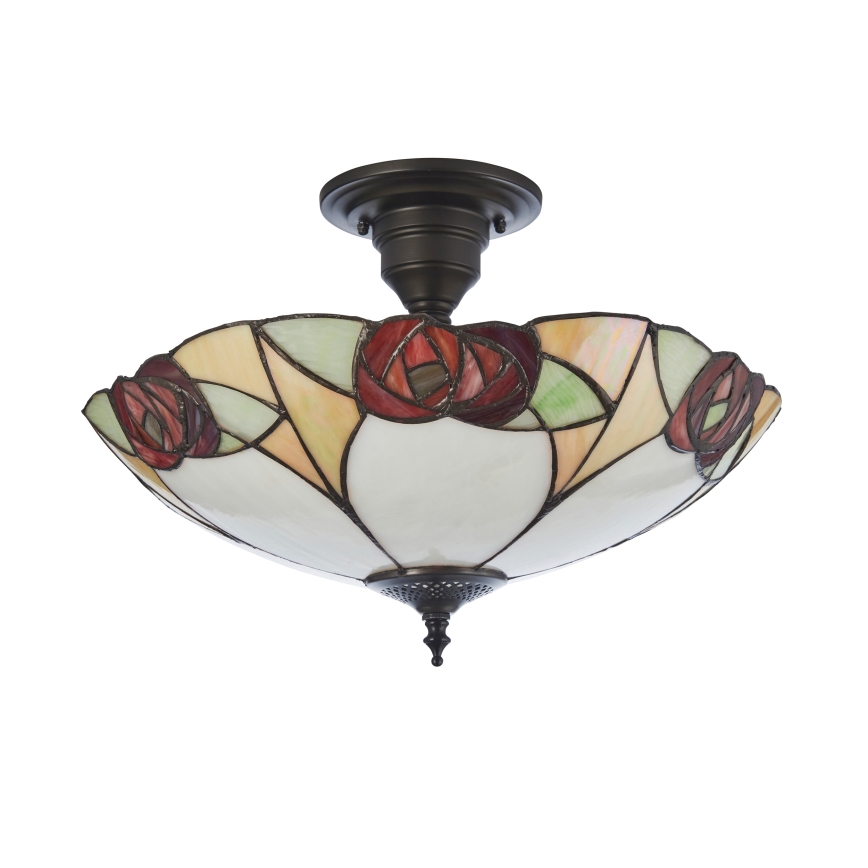 Endon 111907 - Uz griestiem montējama Tiffany INGRAM lustra 3xE27/10W/230V Ø45 cm
