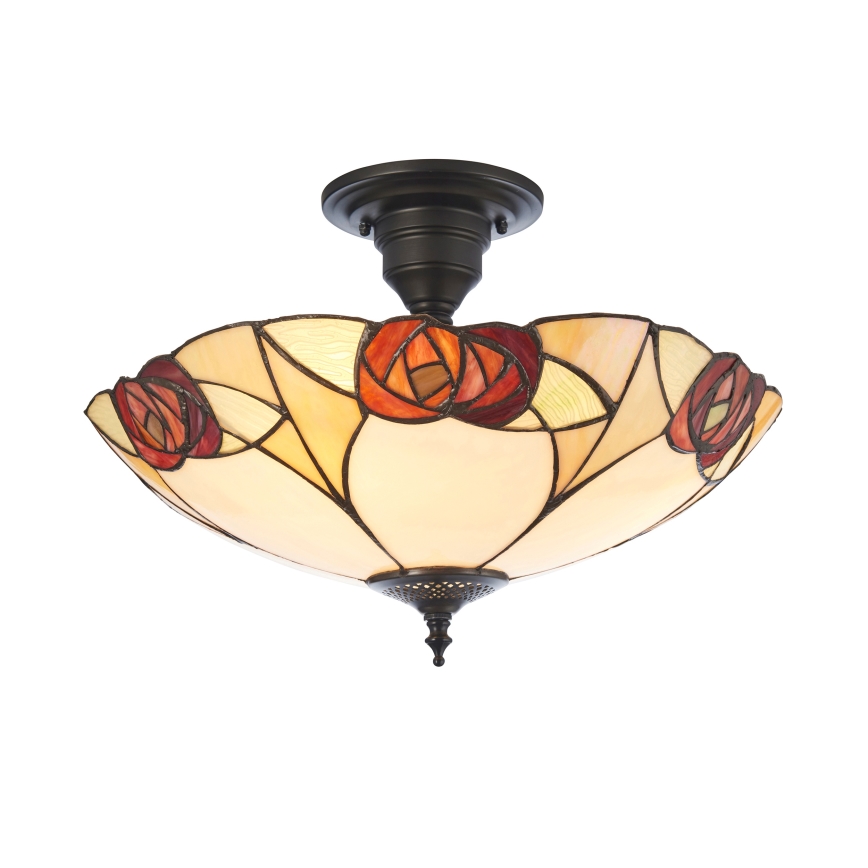 Endon 111907 - Uz griestiem montējama Tiffany INGRAM lustra 3xE27/10W/230V Ø45 cm