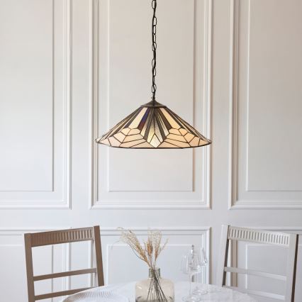Endon 111922 - lustra ar ķēdi Tiffany ASTORIA 3xE27/10W/230V diam. 48 cm