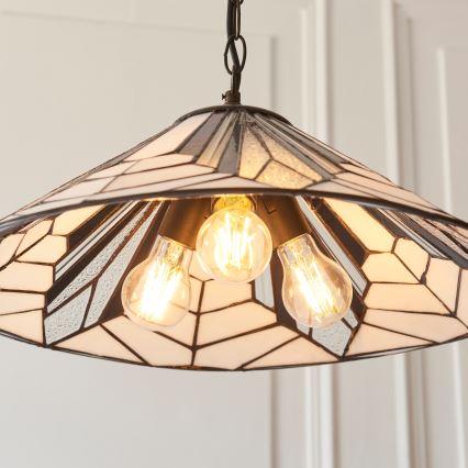 Endon 111922 - lustra ar ķēdi Tiffany ASTORIA 3xE27/10W/230V diam. 48 cm