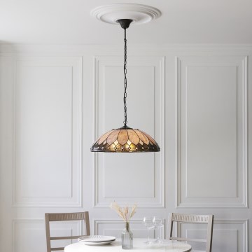 Endon 111929 - Lustra uz ķēdes Tiffany BROOKLYN 3xE27/10W/230V Ø 50 cm