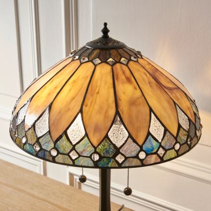 Endon 112183 - Galda lampa Tiffany BROOKLYN 2xE14/10W/230V Ø 40 cm
