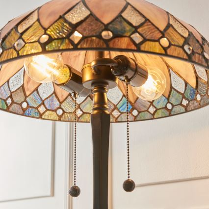 Endon 112183 - Galda lampa Tiffany BROOKLYN 2xE14/10W/230V Ø 40 cm
