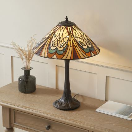 Endon 112185 - Galda lampa Tiffany HECTOR 1xE27/10W/230V Ø 40 cm