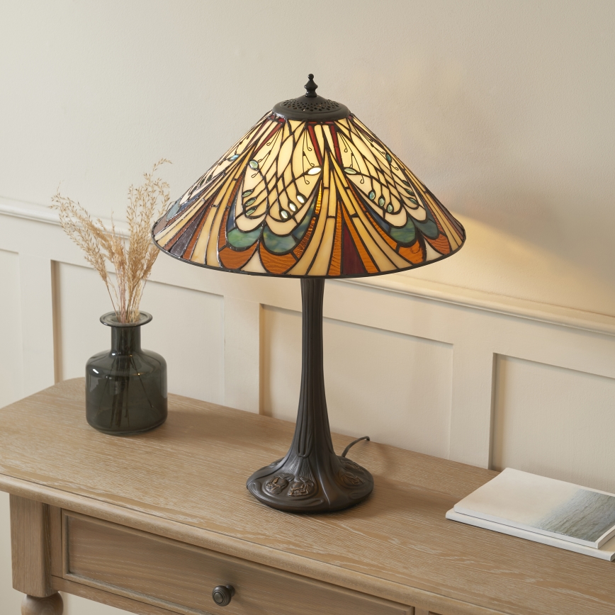 Endon 112185 - Galda lampa Tiffany HECTOR 1xE27/10W/230V Ø 40 cm
