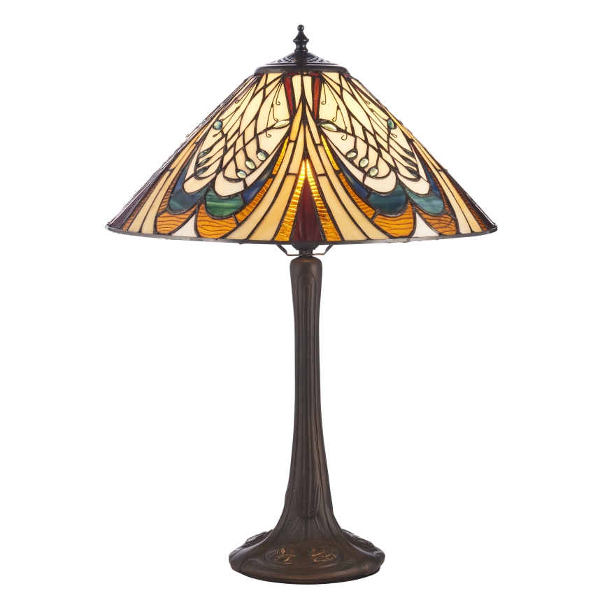 Endon 112185 - Galda lampa Tiffany HECTOR 1xE27/10W/230V Ø 40 cm