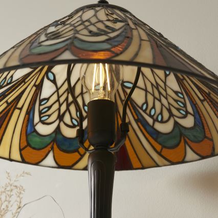 Endon 112185 - Galda lampa Tiffany HECTOR 1xE27/10W/230V Ø 40 cm