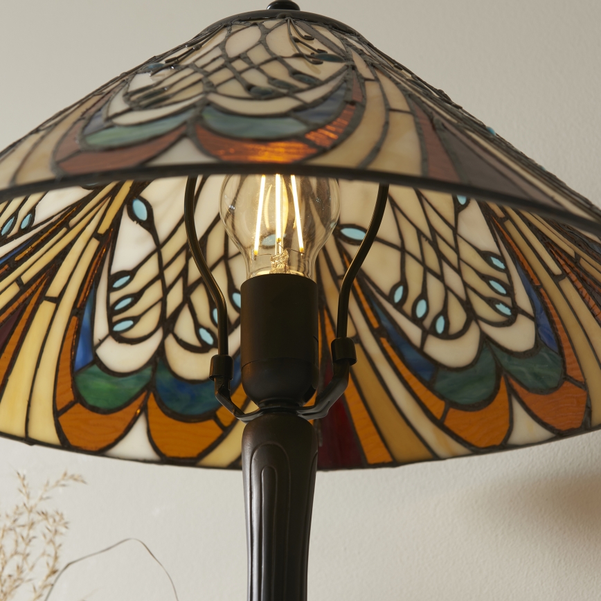 Endon 112185 - Galda lampa Tiffany HECTOR 1xE27/10W/230V Ø 40 cm