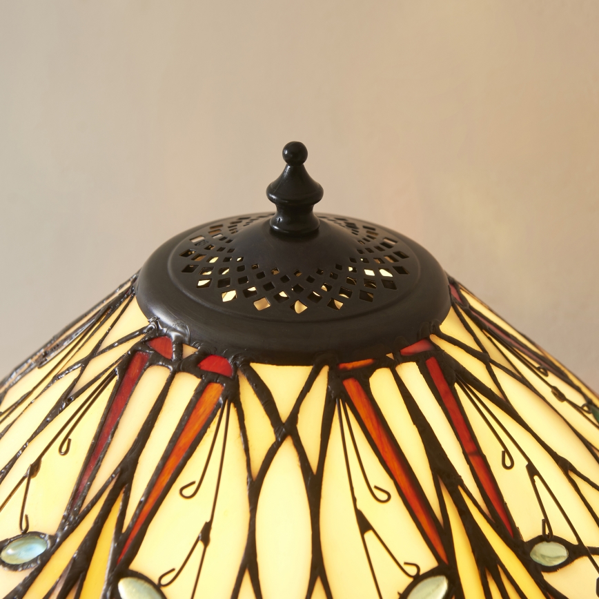 Endon 112185 - Galda lampa Tiffany HECTOR 1xE27/10W/230V Ø 40 cm
