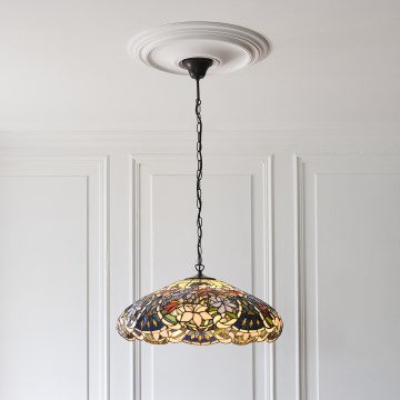 Endon 112193 - Lustra uz ķēdes Tiffany SULLIVAN 3xE27/60W/230V Ø 57 cm