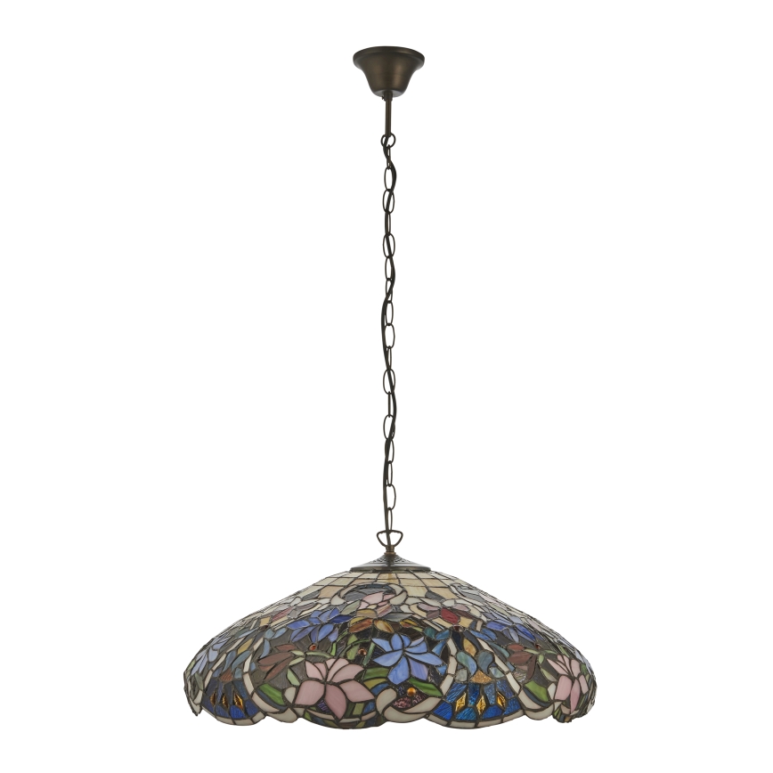 Endon 112193 - Lustra uz ķēdes Tiffany SULLIVAN 3xE27/60W/230V Ø 57 cm
