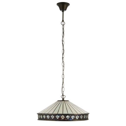 Endon 112196 - Tiffany FARGO pakaramā lustra ar ķēdi 1xE27/60W/230V Ø 41,5 cm