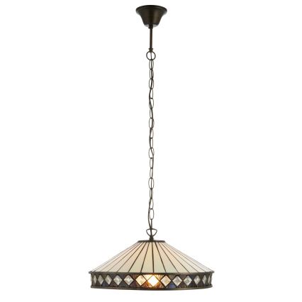 Endon 112196 - Tiffany FARGO pakaramā lustra ar ķēdi 1xE27/60W/230V Ø 41,5 cm