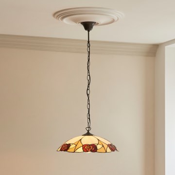 Endon 112197 - Tiffany INGRAM lustra uz ķēdes, 1xE27/60W/230V, Ø 45 cm