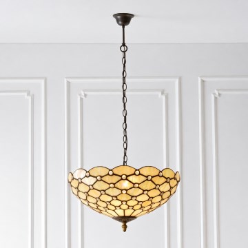 Endon 112226 - Lustra ar ķēdi Tiffany PEARL 1xE27/10W/230V Ø 45 cm