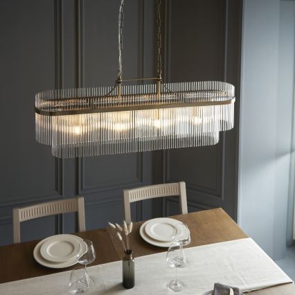 Endon 112573 - Lustra ar ķēdi MARIETTA 4xE14/6W/230V misiņš/caurspīdīga