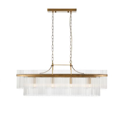 Endon 112573 - Lustra ar ķēdi MARIETTA 4xE14/6W/230V misiņš/caurspīdīga