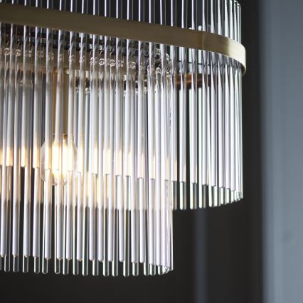 Endon 112573 - Lustra ar ķēdi MARIETTA 4xE14/6W/230V misiņš/caurspīdīga
