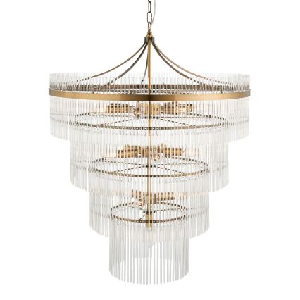 Endon 112576 - Lustra ar ķēdi MARIETTA 16xE14/6W/230V misiņš/caurspīdīga