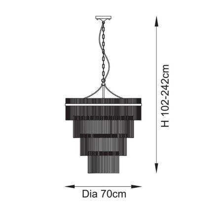 Endon 112576 - Lustra ar ķēdi MARIETTA 16xE14/6W/230V misiņš/caurspīdīga