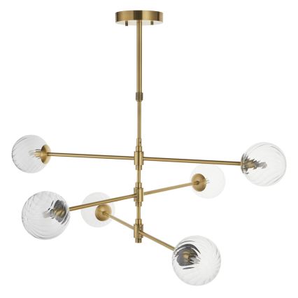 Endon 114039 - zeltaina lustra ar stieni 6xG9/3,2W/230V