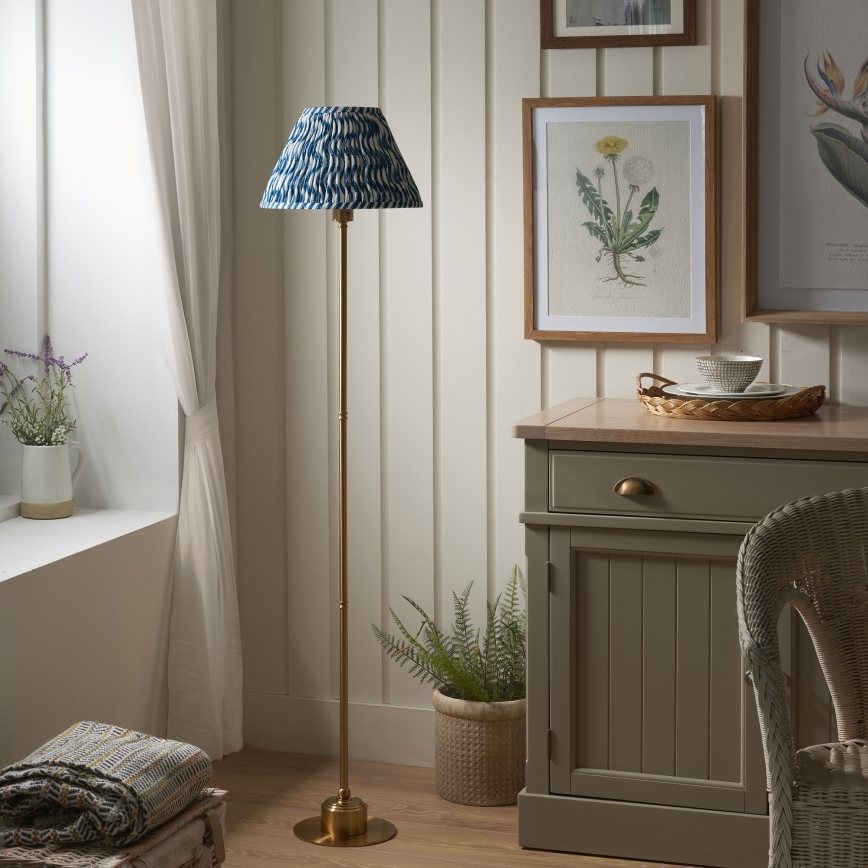 Endon 114778 - LED Aptumšojama uzlādējama grīdas stāvlampa BURLEY LED/1,5W/5V 3600 mAh misiņš/zila