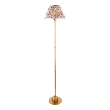 Endon 114785 - LED Aptumšojama uzlādējama grīdas stāvlampa BURLEY LED/1,5W/5V 3600 mAh misiņš/pelēka