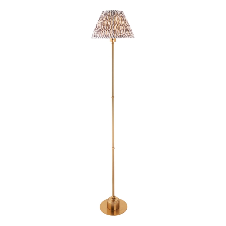 Endon 114785 - LED Aptumšojama uzlādējama grīdas stāvlampa BURLEY LED/1,5W/5V 3600 mAh misiņš/pelēka