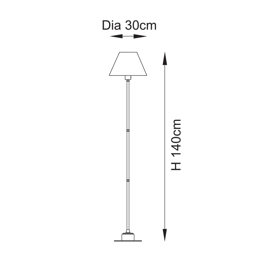 Endon 114785 - LED Aptumšojama uzlādējama grīdas stāvlampa BURLEY LED/1,5W/5V 3600 mAh misiņš/pelēka